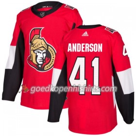 Ottawa Senators Craig Anderson 41 Adidas 2017-2018 Rood Authentic Shirt - Mannen